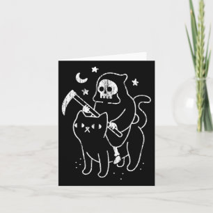 De Dood Rijden Een Kat Leuk Halloween Kostuum Part Kaart
