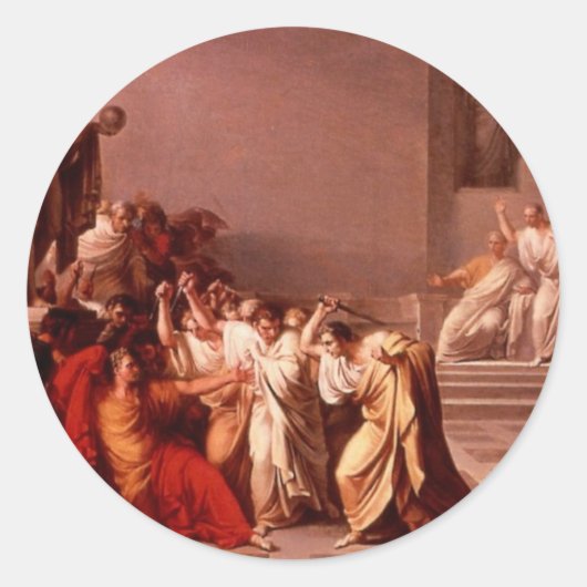 De dood van Caesar Ronde Sticker (Voorkant)