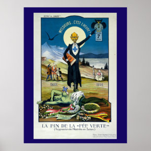 De dood van de Groene Fairy, Absinthe Briefkaart Poster