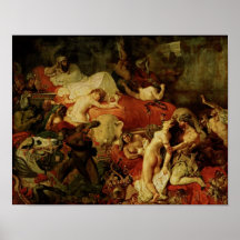 De dood van Sardanapalus door Delacroix - Poster