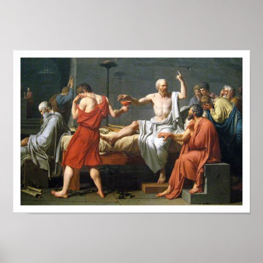 De dood van Socrates door Jacques-Louis David Poster (Voorkant)