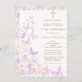 De Doop en eerste verjaardag uitnodiging van onze  (Voorkant / Achterkant)