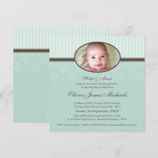 DE DOOP NODIGT UIT:: Gezegend 1SQ Kaart (Voorkant / Achterkant)