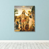 De doop van Christus door Johannes de Doper Canvas Afdruk (Insitu (Houten vloer))