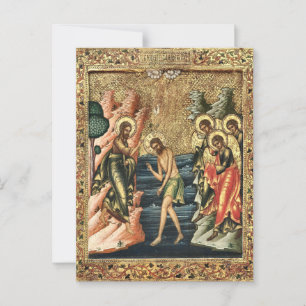 De doop van Christus Orthodoxe christelijke icoon Briefkaart