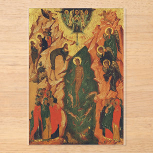 De doop van Jezus Christus Byzantijnse icoon Acryl Uitnodigingen