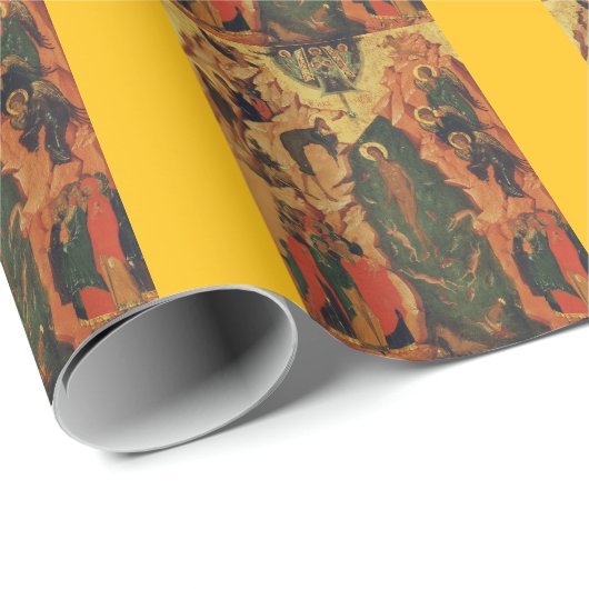 De doop van Jezus Christus Byzantijnse icoon Cadeaupapier (Rol Hoek)