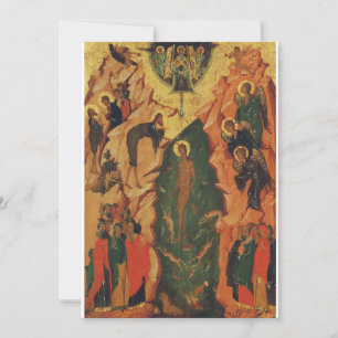 De doop van Jezus Christus Byzantijnse icoon Kaart