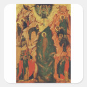 De doop van Jezus Christus Byzantijnse icoon Vierkante Sticker (Voorkant)