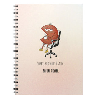 De door koffie aangedreven grappige retro stijl notitieboek