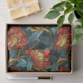 De door  William Morris geïnspireerde Red Peony Fl Tissuepapier (Geschenk)
