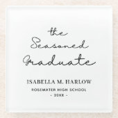 De doorgewinterde Afstuderen gepersonaliseerde Glazen Onderzetter (Voorkant)