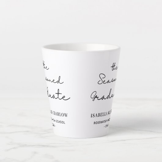 De doorgewinterde Afstuderen gepersonaliseerde Latte Mok (Voorkant)