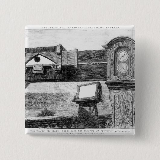 De doorvoer van Venus Vierkante Button 5,1 Cm (Voorkant)