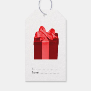 De Doos van de gift met satijnboog Cadeaulabel