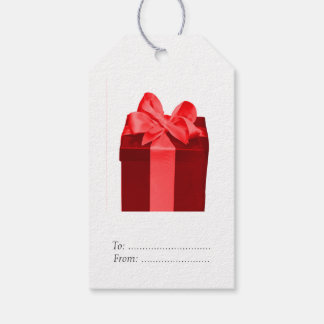 De Doos van de gift met satijnboog Cadeaulabel