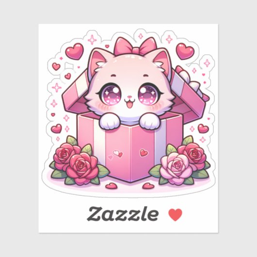 De doos van Joy Kitten Sticker (Vel)