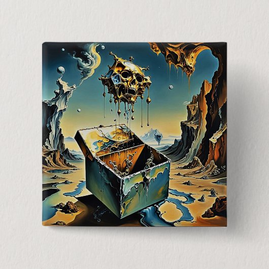 De doos van Pandora Vierkante Button 5,1 Cm (Voorkant)