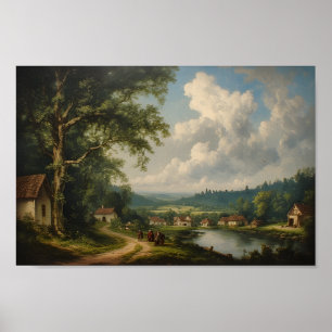 De dorlandseik — Engels landschap met figuren Poster