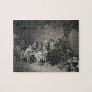 De dorpspolitici, gegraveerd door Abraham Raimb Legpuzzel