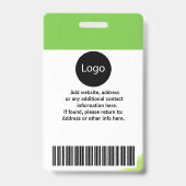 de douane groene bedrijfwerknemer Foto, Logo, Code Badge (Achterkant)