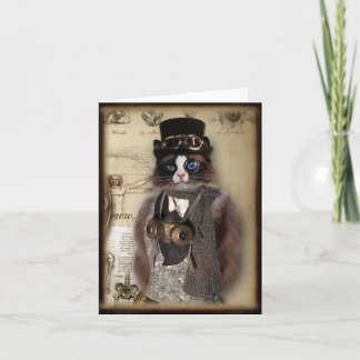 De Douane Notecard van de Kat van Steampunk Kaart