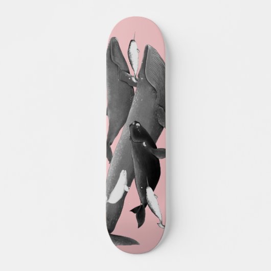 De draai van walvissen is tekenroze skateboard (Voorkant)