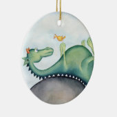 De draak en de vogel keramisch ornament (Rechts)