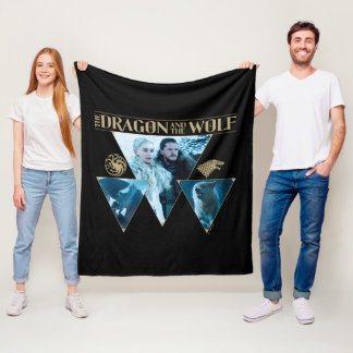 De draak en de Wolf Denerys & Jon Graphic Fleece Deken