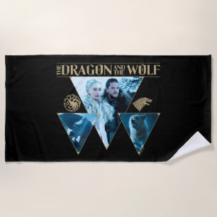 De draak en de Wolf Denerys & Jon Graphic Strandlaken