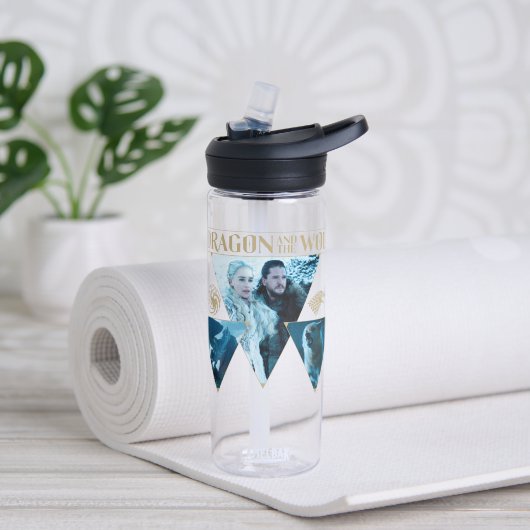De draak en de Wolf Denerys & Jon Graphic Waterfles (Links)