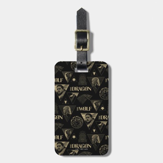 De draak en de Wolfdagen en het Jon Pattern Bagagelabel (Voorkant verticaal)
