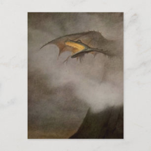 “De Draak Ontwaakt” door Theodor Kittelsen Briefkaart