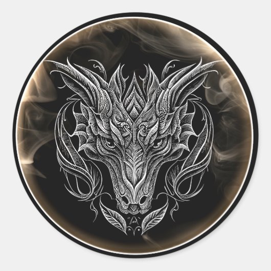 De Draak Ronde Sticker (Voorkant)
