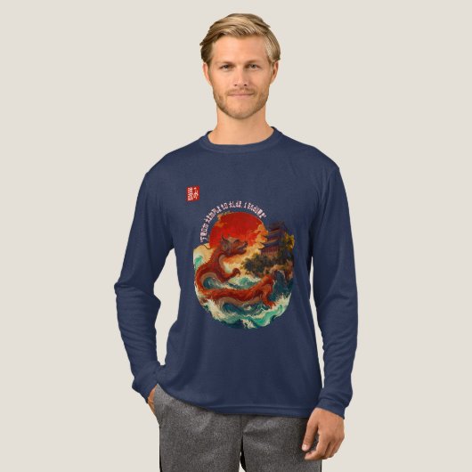 De draak van de Crimson Sun Tri-Blend Shirt (Voorkant)