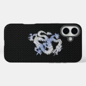 De Draak van de Stijl van het Chrome over de Zwart Case-Mate iPhone Case (Achterkant (horizontaal))