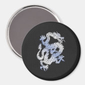 De Draak van de Stijl van het Chrome over de Zwart Magneet (Voorkant / Achterkant)