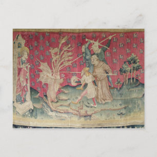 De draak vecht met de dienaren van God Briefkaart