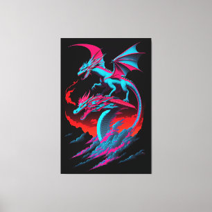 De Dragon Surf Rider Canvas Afdruk
