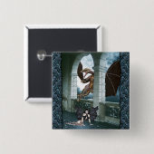 De drakenluier vierkante button 5,1 cm (Voorkant /achterkant)