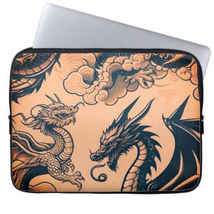 De Drakenoorlog Oranje Luchten Laptop Sleeve
