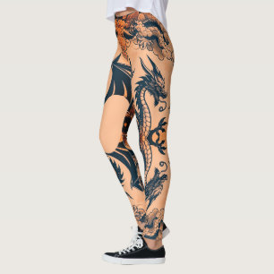 De Drakenoorlog Oranje Luchten Leggings