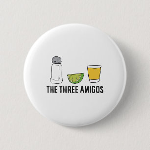 De drie Amigos Cinco de Mayo Tequila Salt en Li Ronde Button 5,7 Cm
