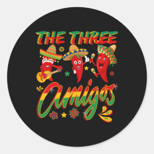 De drie amigo's - grappige chili Cinco de Mayo Ronde Sticker