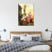De drie aughters van Cecrops Canvas Afdruk (Insitu (Slaapkamer))