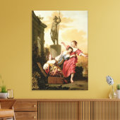 De drie aughters van Cecrops Canvas Afdruk (Insitu (Woonkamer))