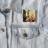 De drie aughters van Cecrops Vierkante Button 5,1 Cm (In situ)