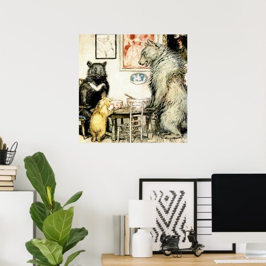 De drie Beren van Arthur Rackham Poster (Thuiskantoor)
