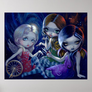 De drie Fates ART PRINT gothic fairy godin