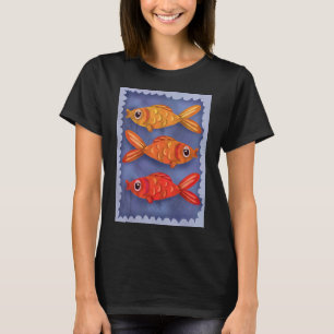 de drie goudvissen in een sluw water t-shirt